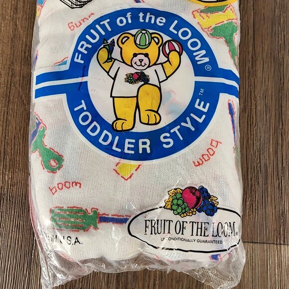 Vintage 1992 Fruit Of The Loom 3 Pack Toddler Boys Briefs 2T/3T 27-34 Lbs Cotton - Picture 6 of 8